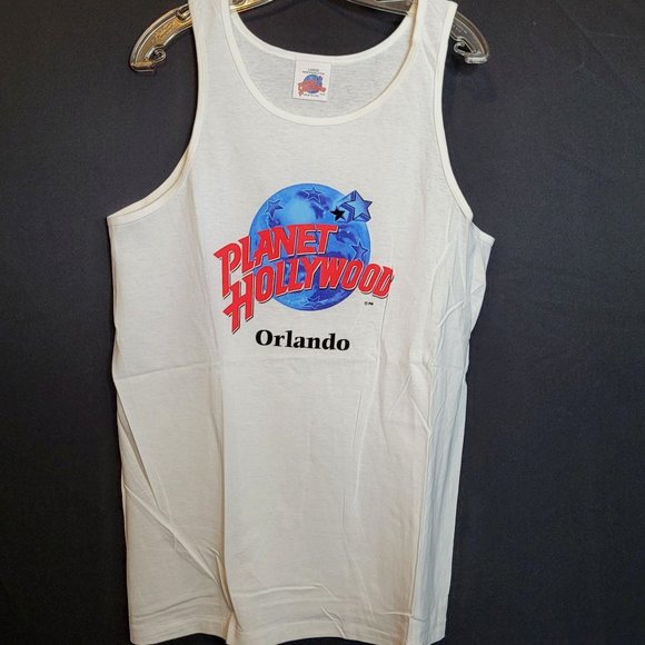Vintage Planet Hollywood Orlando Tank Top 90s Retro Made USA Souvenir Shirt - Picture 1 of 4